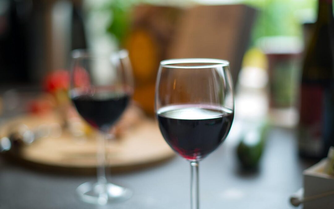 Photo of glasses of red wine