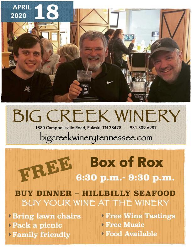 Box of Rox winery april 18 2020